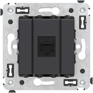 Розетка информационная RJ45 категория 5e без шторки (Чёрный матовый) UTP