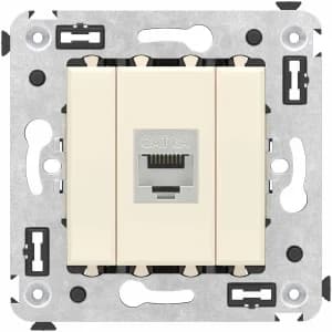Розетка информационная RJ45 категория 6a без шторки (Ванильная дымка) STP