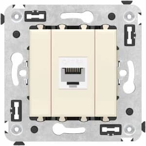 Розетка информационная RJ45 категория 6a без шторки (Ванильная дымка) UTP