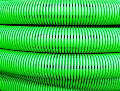 Труба гибкая двустенная дренажная д.160мм, класс SN6, перфорация 360 град., цвет зеленый